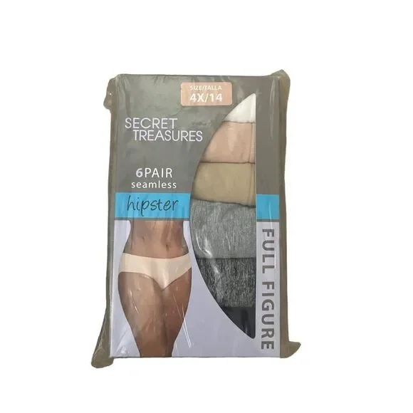 NWT Women’s Secret Treasures 6pair seamless hipster panties, Full figure, 4X/14 - Picture 2 of 2